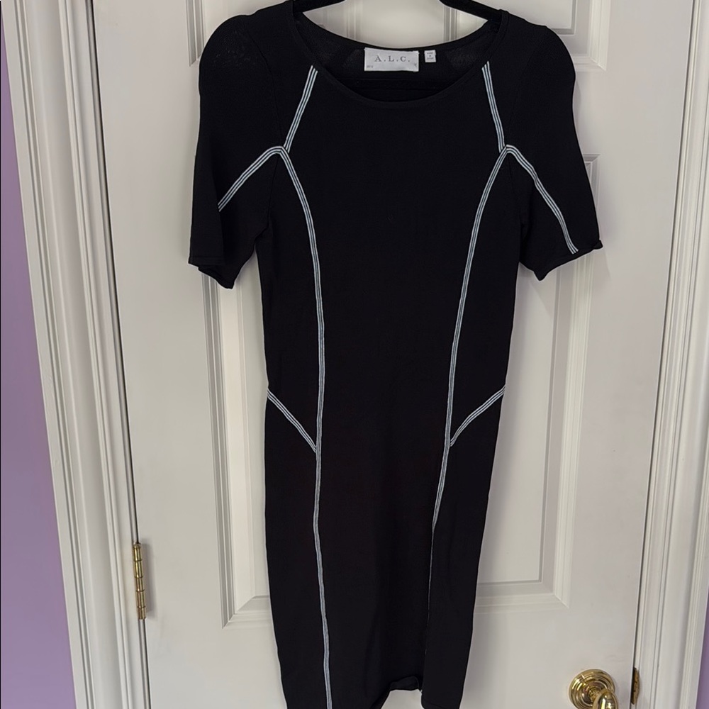 A.L.C. Black Short Sleeve Fitted dress